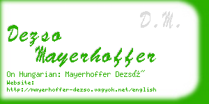 dezso mayerhoffer business card